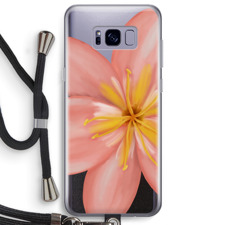 Pink Ellila Flower: Samsung Galaxy S8 Plus Transparant Hoesje met koord