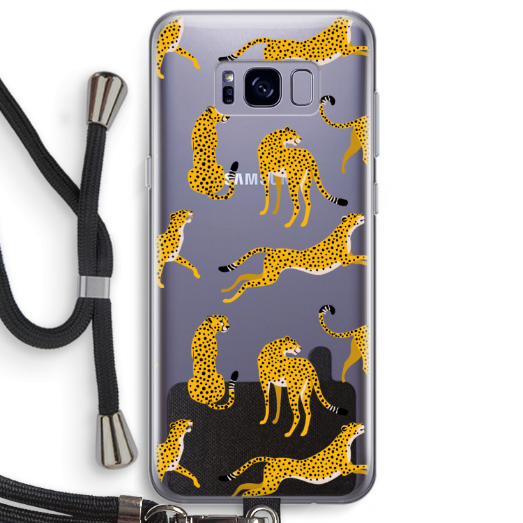 Luipaard: Samsung Galaxy S8 Plus Transparant Hoesje met koord