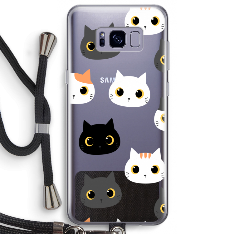 Katten: Samsung Galaxy S8 Plus Transparant Hoesje met koord