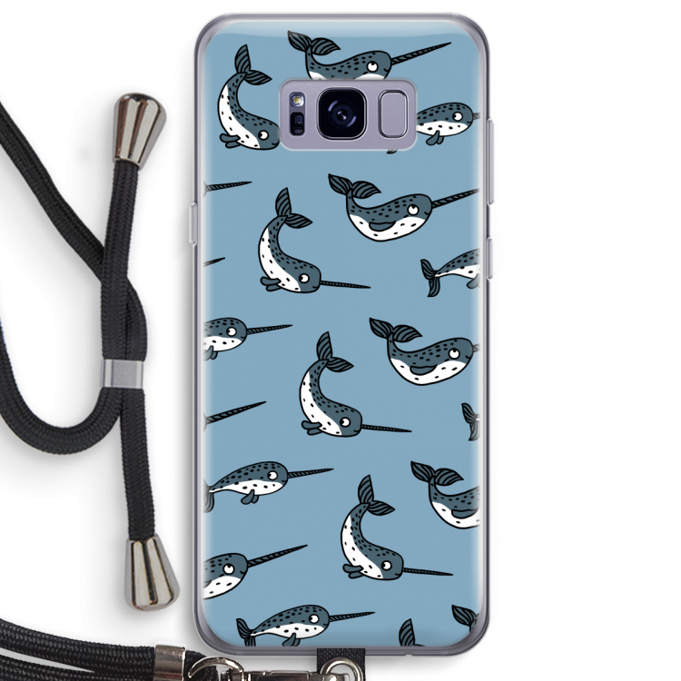 Narwhal: Samsung Galaxy S8 Plus Transparant Hoesje met koord