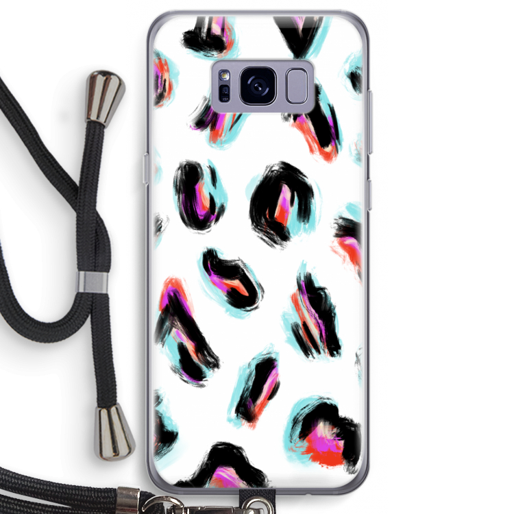 Cheetah color: Samsung Galaxy S8 Plus Transparant Hoesje met koord