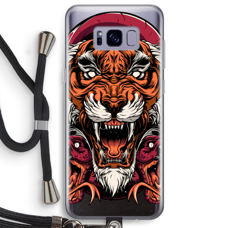 Tiger and Rattlesnakes: Samsung Galaxy S8 Plus Transparant Hoesje met koord