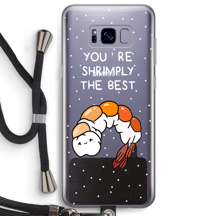 You're Shrimply The Best: Samsung Galaxy S8 Plus Transparant Hoesje met koord