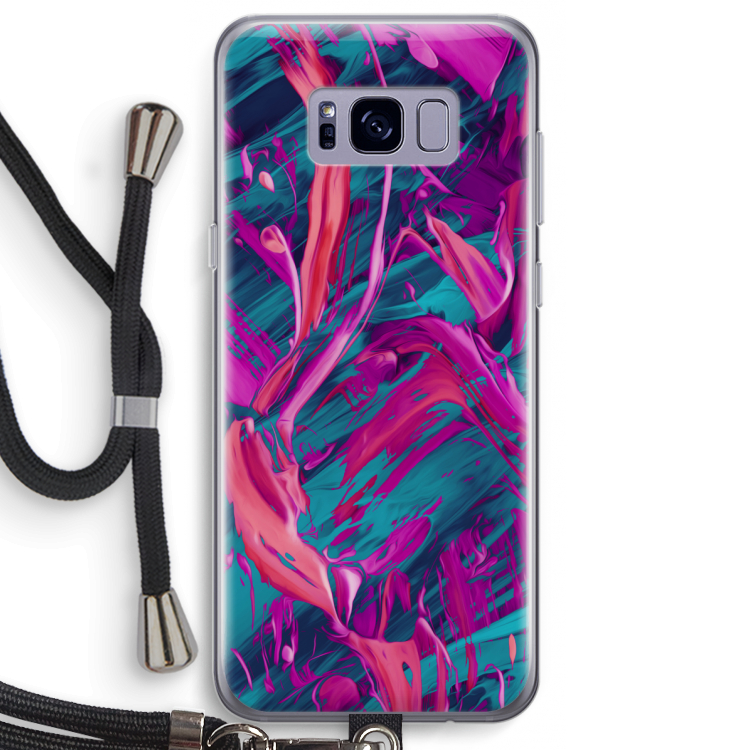 Pink Clouds: Samsung Galaxy S8 Plus Transparant Hoesje met koord