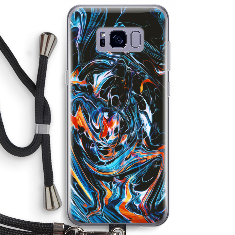 Black Unicorn: Samsung Galaxy S8 Plus Transparant Hoesje met koord