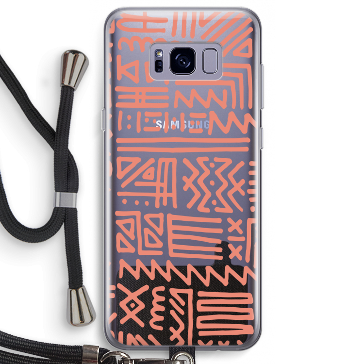 Marrakech Pink: Samsung Galaxy S8 Plus Transparant Hoesje met koord