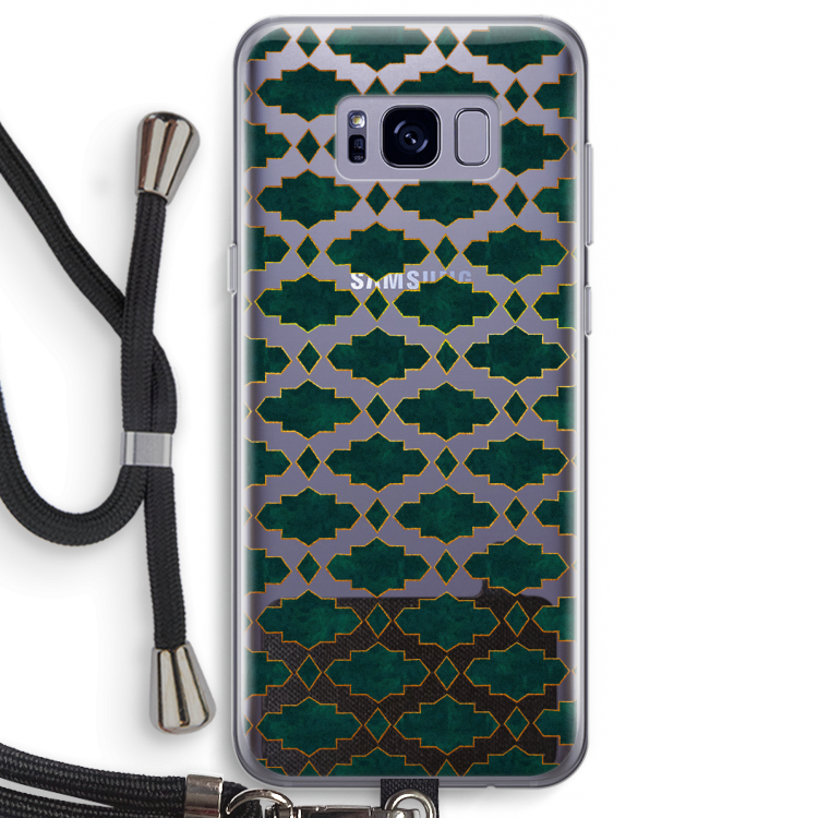 Moroccan tiles: Samsung Galaxy S8 Plus Transparant Hoesje met koord