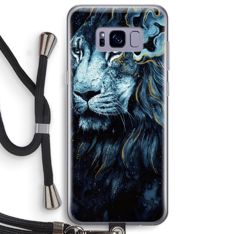 Darkness Lion: Samsung Galaxy S8 Plus Transparant Hoesje met koord