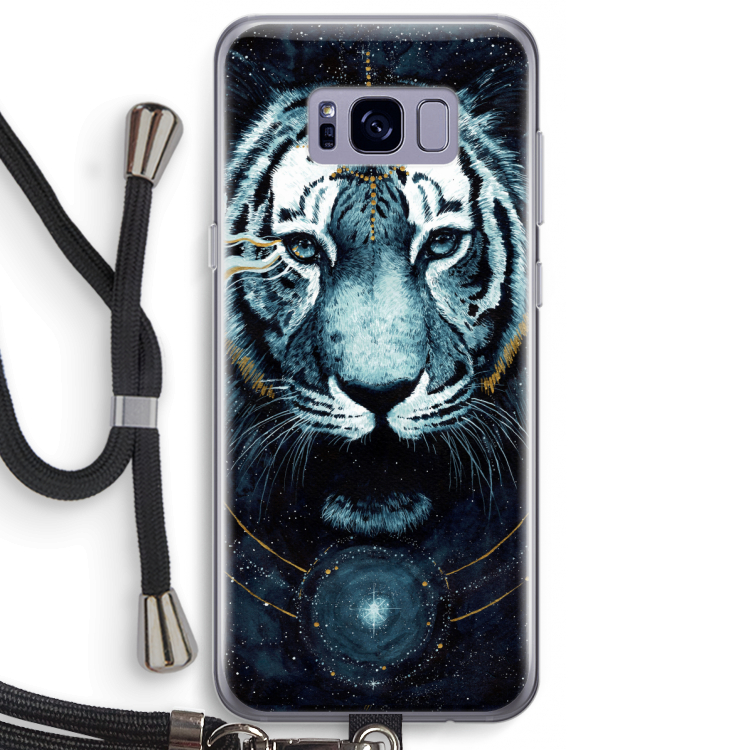 Darkness Tiger: Samsung Galaxy S8 Plus Transparant Hoesje met koord