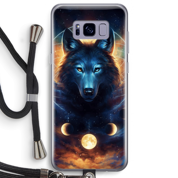 Wolf Dreamcatcher: Samsung Galaxy S8 Plus Transparant Hoesje met koord