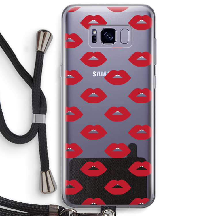 Lips: Samsung Galaxy S8 Plus Transparant Hoesje met koord