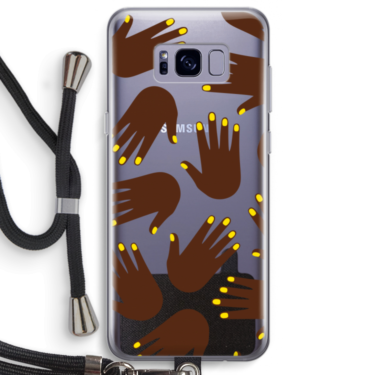 Hands dark: Samsung Galaxy S8 Plus Transparant Hoesje met koord