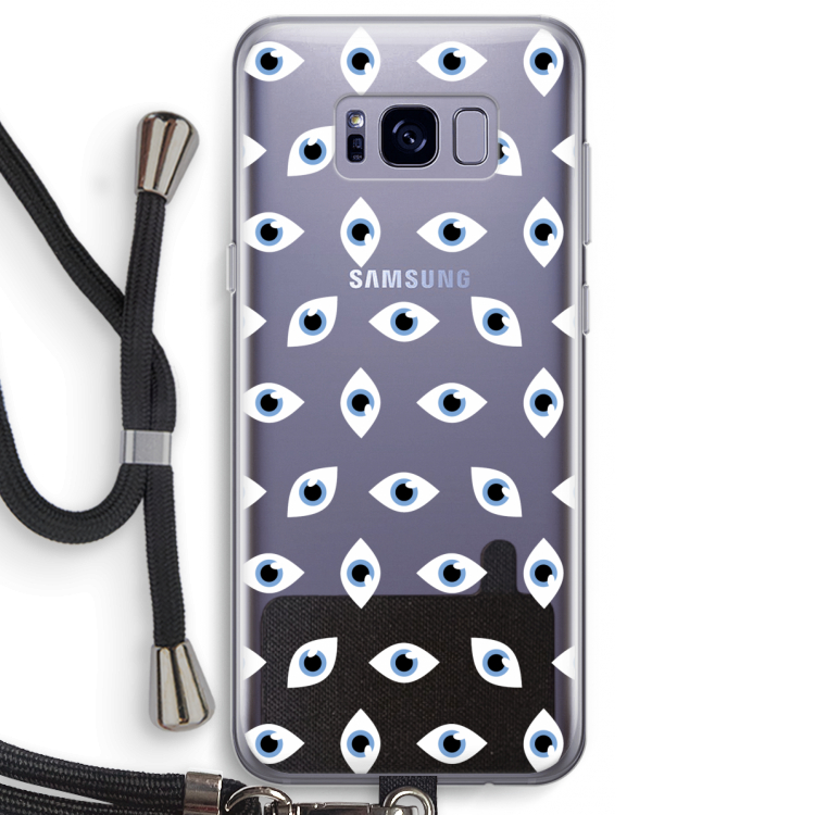 Eyes pattern: Samsung Galaxy S8 Plus Transparant Hoesje met koord