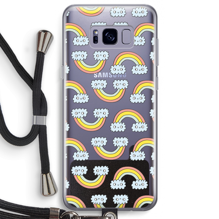 Regenboog: Samsung Galaxy S8 Plus Transparant Hoesje met koord