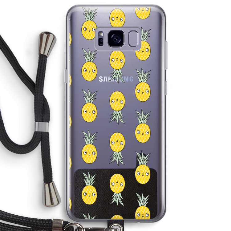 Ananas: Samsung Galaxy S8 Plus Transparant Hoesje met koord