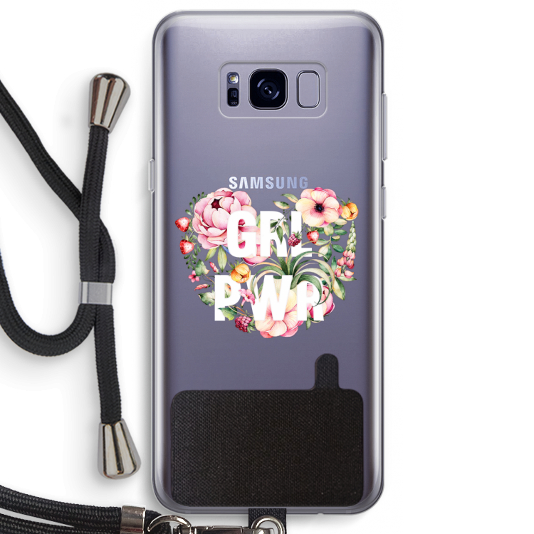 GRL PWR Flower: Samsung Galaxy S8 Plus Transparant Hoesje met koord