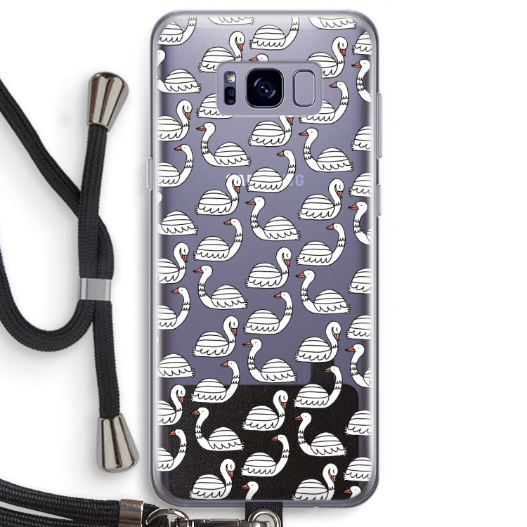 Zwanen: Samsung Galaxy S8 Plus Transparant Hoesje met koord