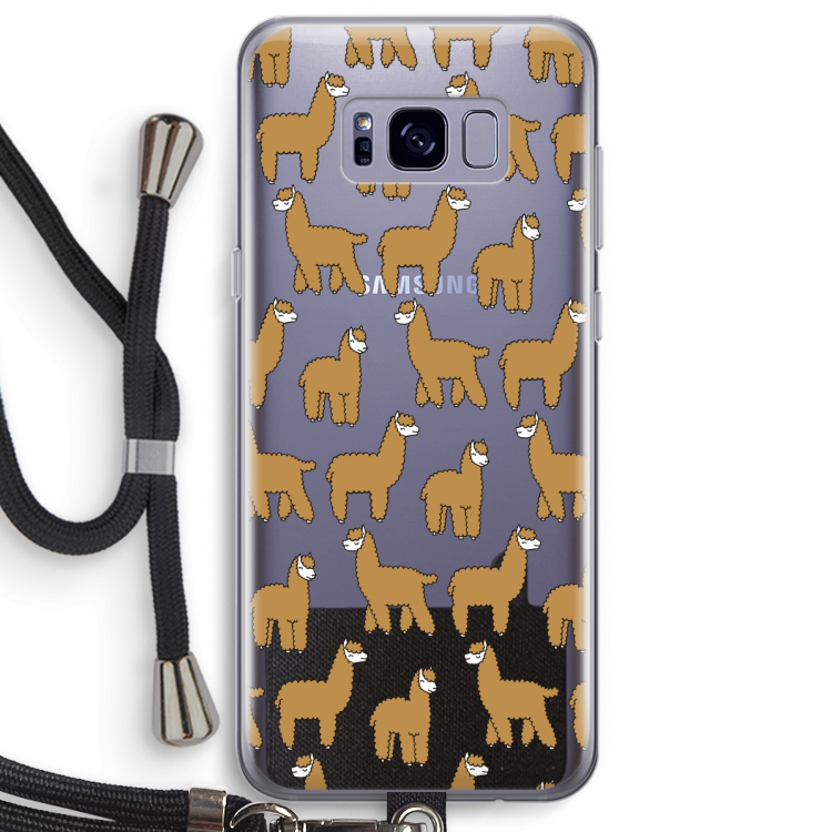 Alpacas: Samsung Galaxy S8 Plus Transparant Hoesje met koord