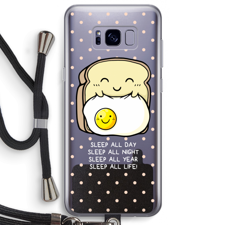 Sleep All Day: Samsung Galaxy S8 Plus Transparant Hoesje met koord