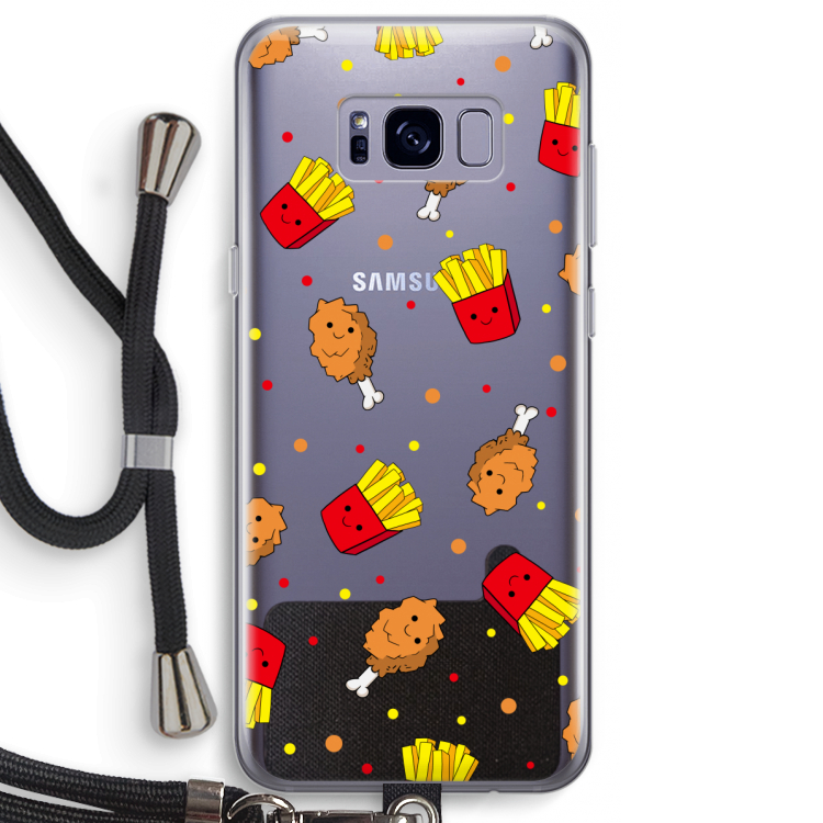 Chicken 'n Fries: Samsung Galaxy S8 Plus Transparant Hoesje met koord
