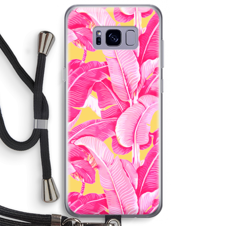 Pink Banana: Samsung Galaxy S8 Plus Transparant Hoesje met koord