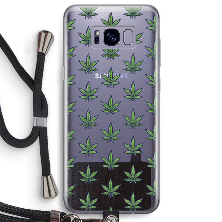 Weed: Samsung Galaxy S8 Plus Transparant Hoesje met koord