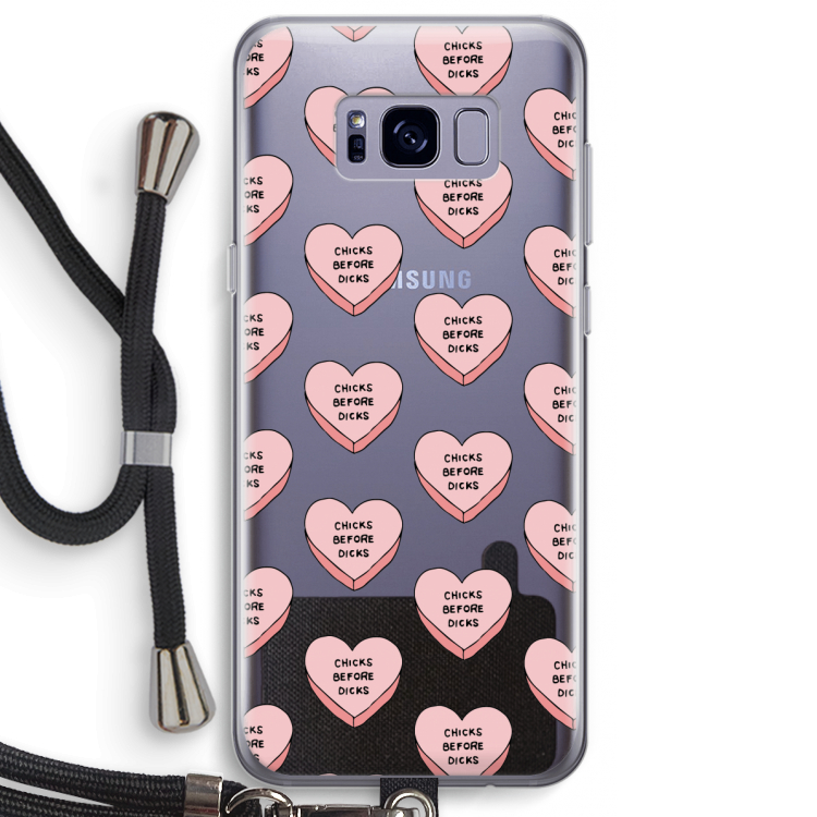 Chicks before dicks: Samsung Galaxy S8 Plus Transparant Hoesje met koord