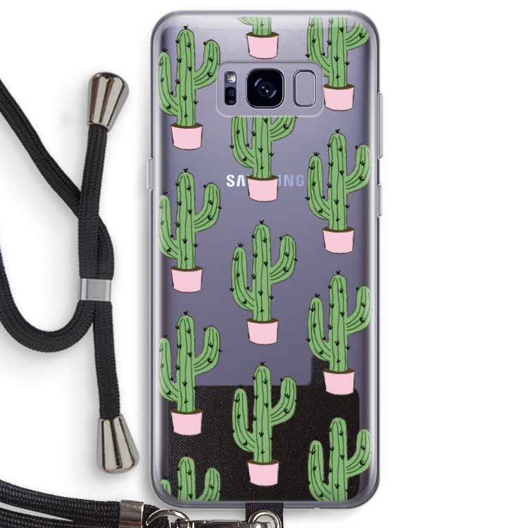 Cactus Lover: Samsung Galaxy S8 Plus Transparant Hoesje met koord