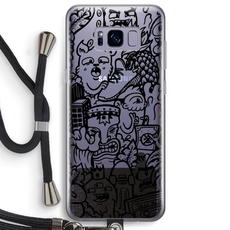 Vexx Black Mixtape: Samsung Galaxy S8 Plus Transparant Hoesje met koord