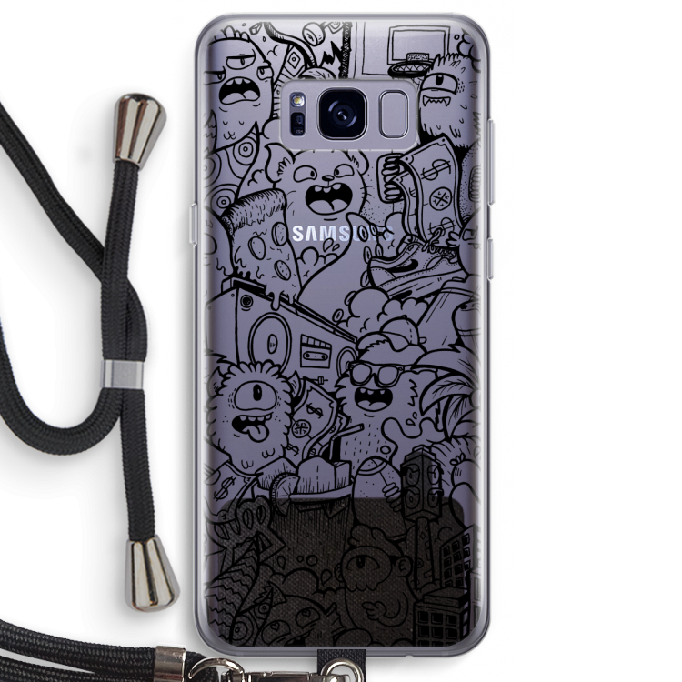 Vexx Black City : Samsung Galaxy S8 Plus Transparant Hoesje met koord