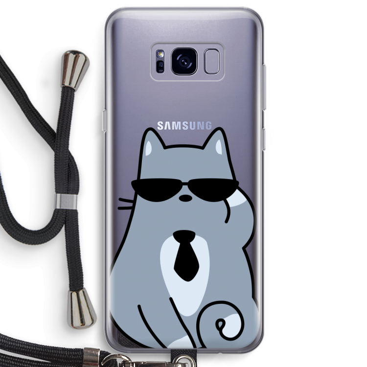 Cool cat: Samsung Galaxy S8 Plus Transparant Hoesje met koord
