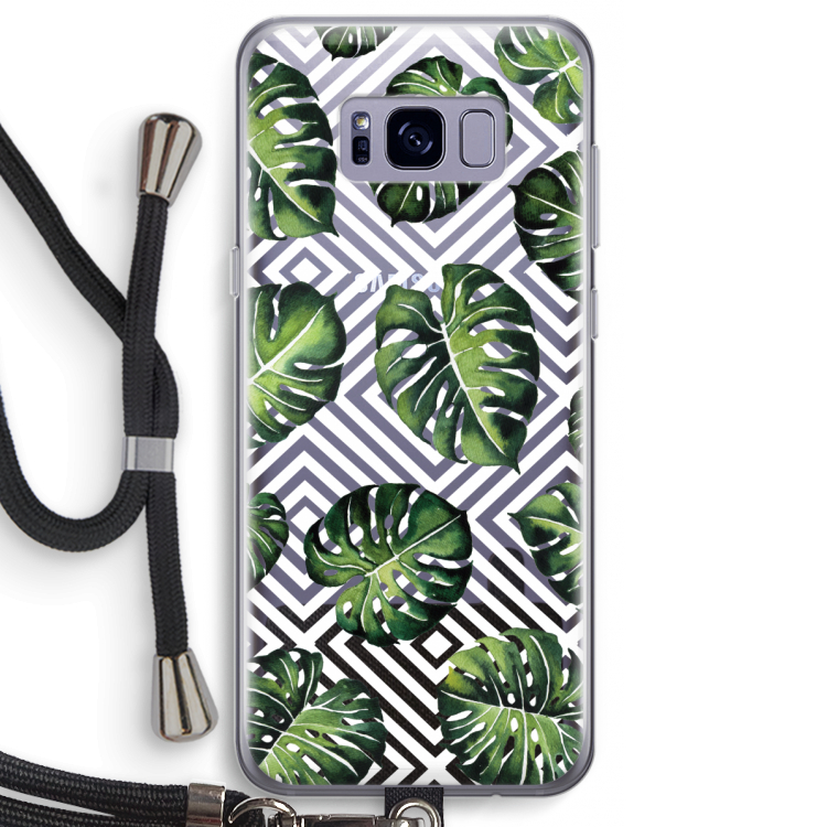 Geometrische jungle: Samsung Galaxy S8 Plus Transparant Hoesje met koord