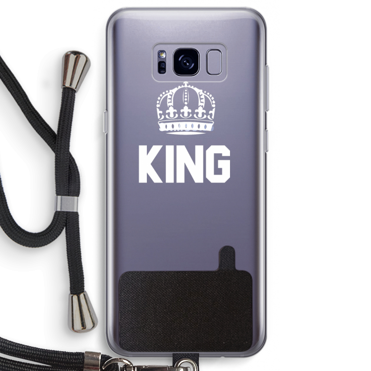 King zwart: Samsung Galaxy S8 Plus Transparant Hoesje met koord