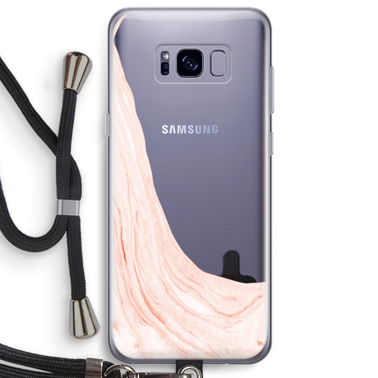 Peach bath: Samsung Galaxy S8 Plus Transparant Hoesje met koord