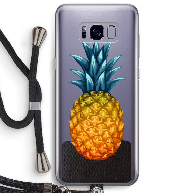 Grote ananas: Samsung Galaxy S8 Plus Transparant Hoesje met koord