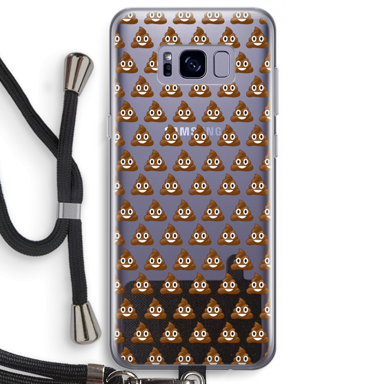 Poop emoji: Samsung Galaxy S8 Plus Transparant Hoesje met koord