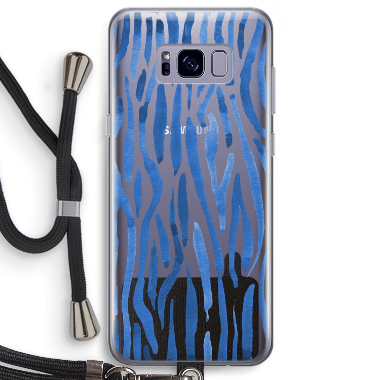 Blauwe nerven: Samsung Galaxy S8 Plus Transparant Hoesje met koord
