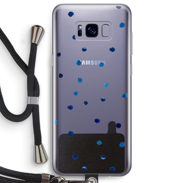 Blauwe stippen: Samsung Galaxy S8 Plus Transparant Hoesje met koord