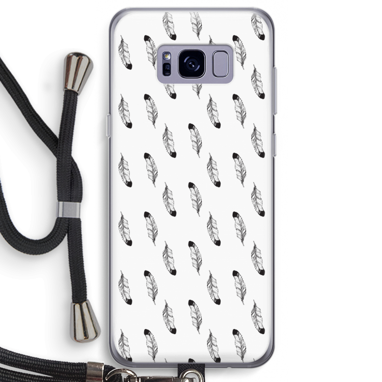 Pluimen: Samsung Galaxy S8 Plus Transparant Hoesje met koord