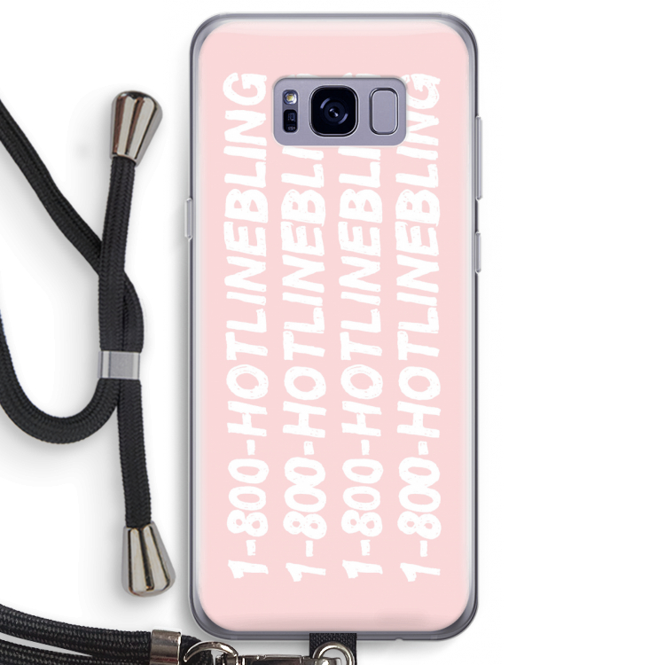 Hotline bling pink: Samsung Galaxy S8 Plus Transparant Hoesje met koord