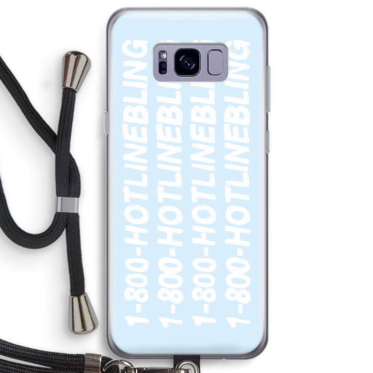 Hotline bling blue: Samsung Galaxy S8 Plus Transparant Hoesje met koord