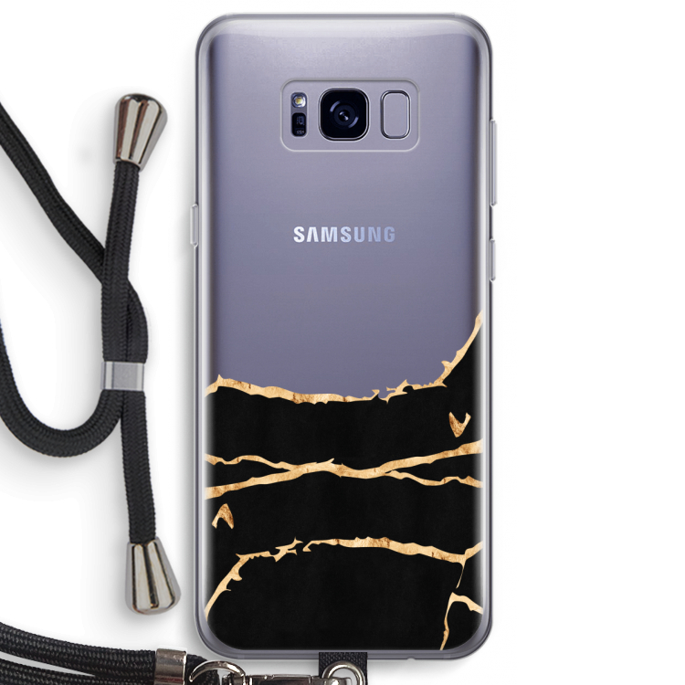 Gouden marmer: Samsung Galaxy S8 Plus Transparant Hoesje met koord