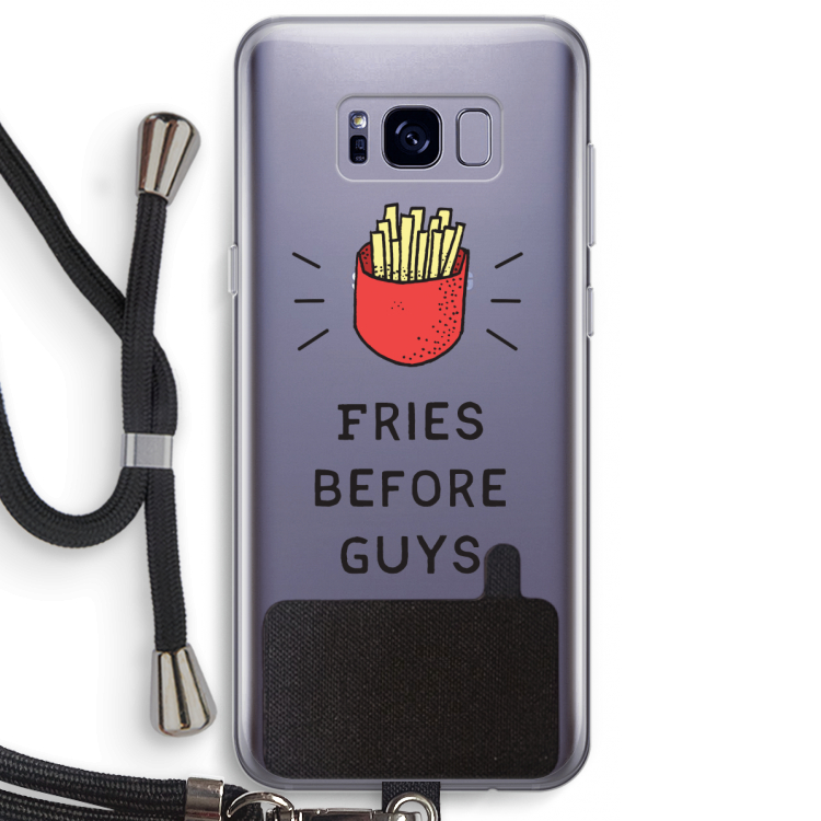 Fries before guys: Samsung Galaxy S8 Plus Transparant Hoesje met koord
