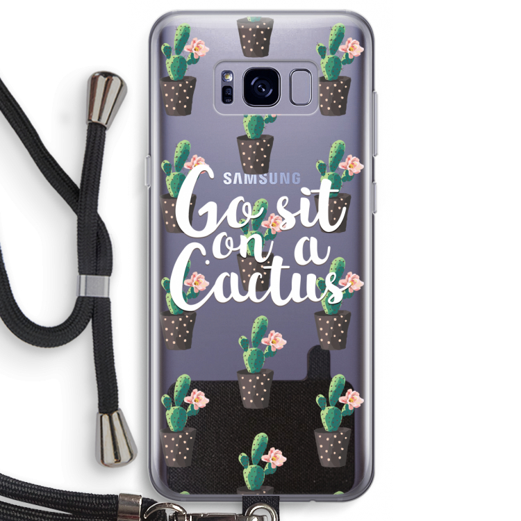 Cactus quote: Samsung Galaxy S8 Plus Transparant Hoesje met koord