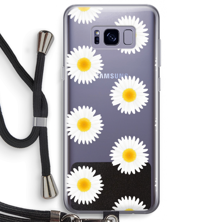 Margrietjes: Samsung Galaxy S8 Plus Transparant Hoesje met koord