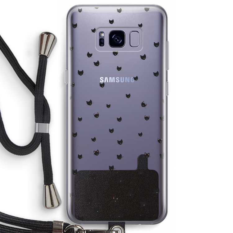 Kleine kattenkopjes: Samsung Galaxy S8 Plus Transparant Hoesje met koord