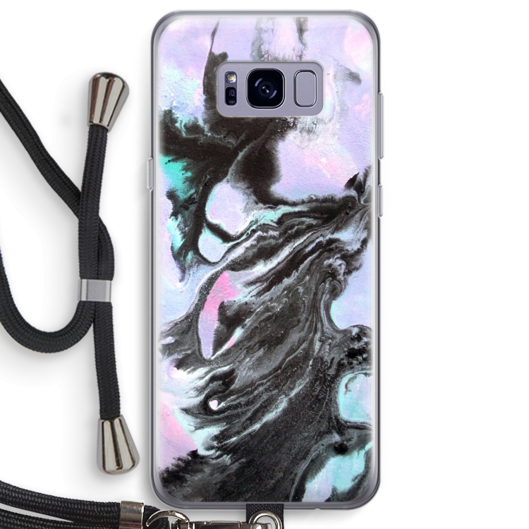 Pastel zwart: Samsung Galaxy S8 Plus Transparant Hoesje met koord