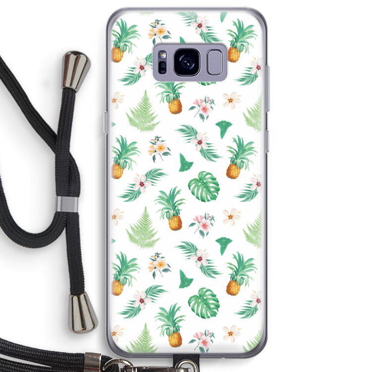 Ananas bladeren: Samsung Galaxy S8 Plus Transparant Hoesje met koord