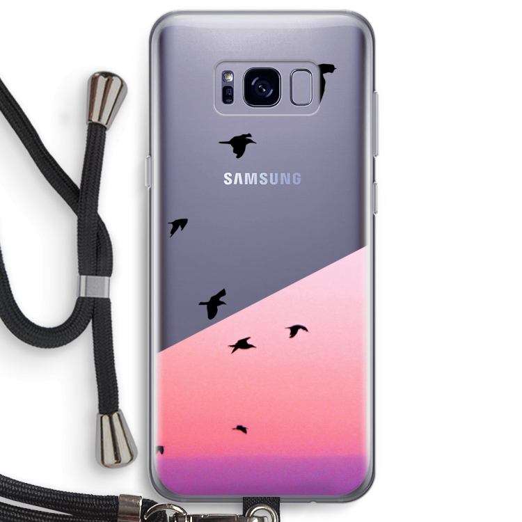 Fly away: Samsung Galaxy S8 Plus Transparant Hoesje met koord