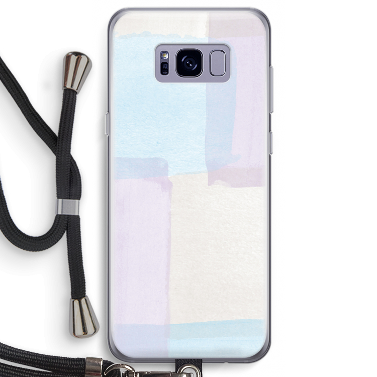 Square pastel: Samsung Galaxy S8 Plus Transparant Hoesje met koord